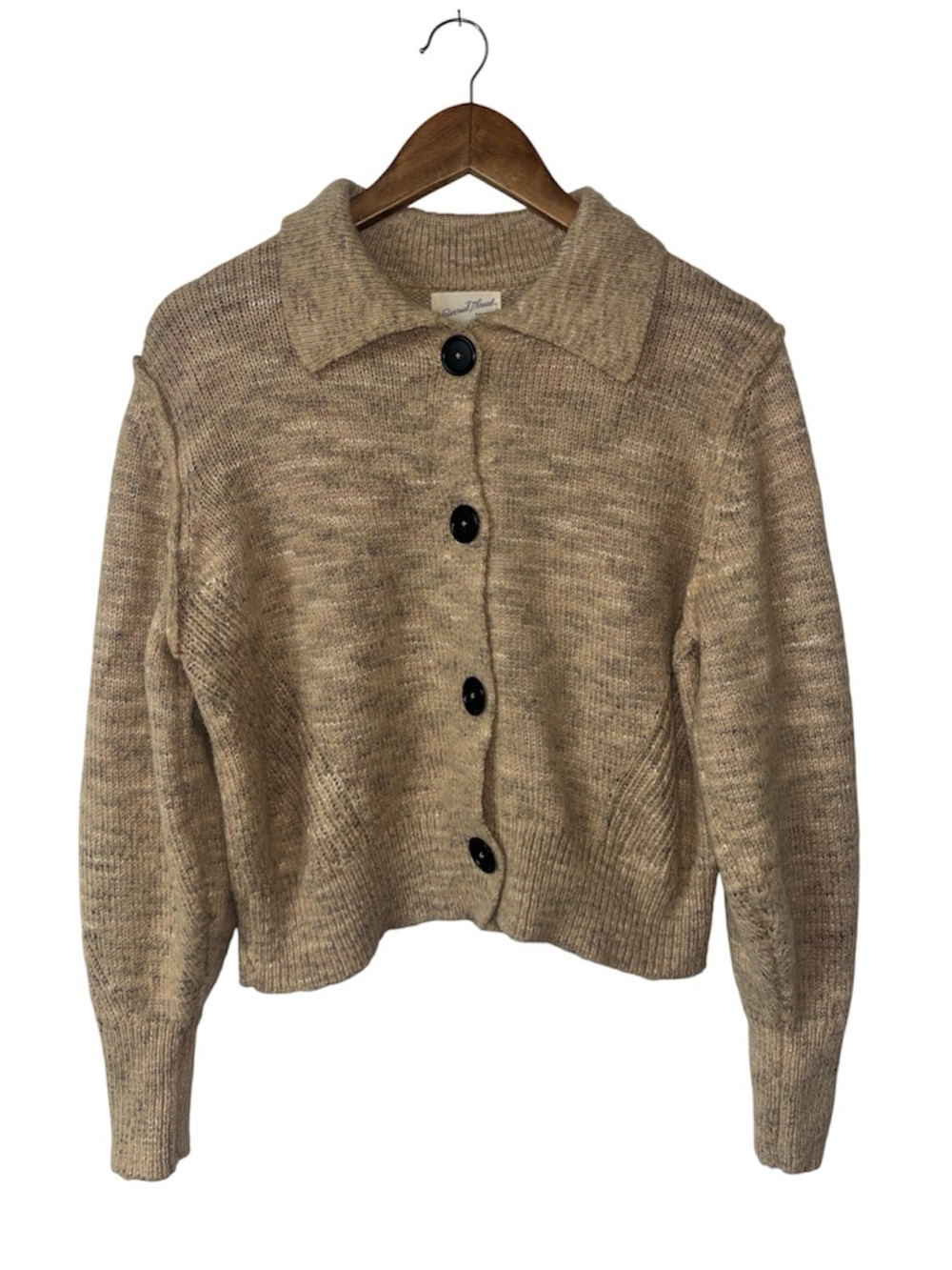 Universal Thread Tan Beige Button-Front Collared Cardigan Size Large